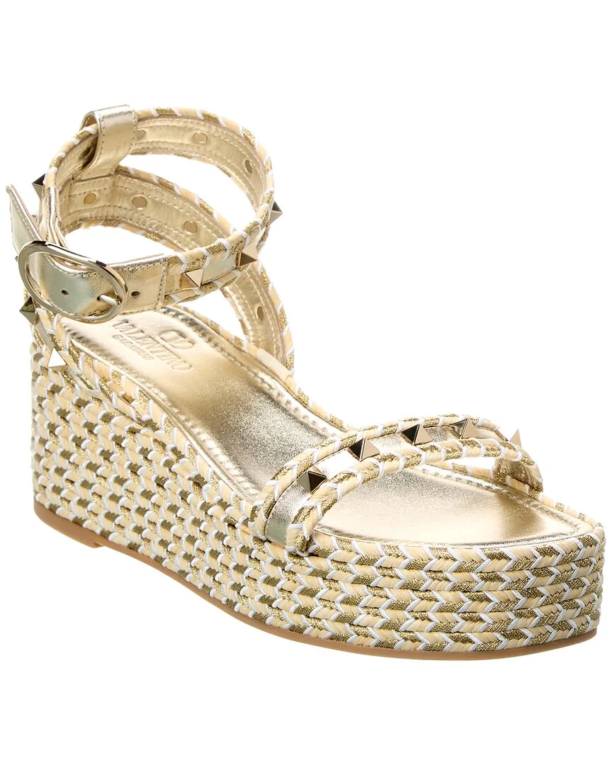 Rockstud 65 Leather Platform Sandal by Valentino