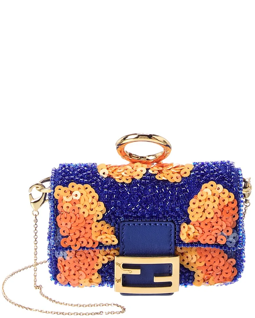 Baguette Sequin & Leather Bag Charm by FENDI