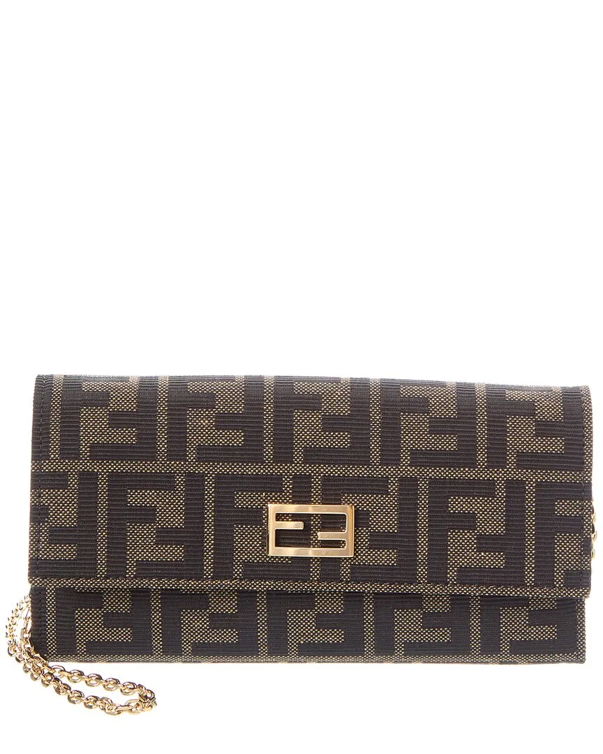 Ff Canvas & Leather Wallet on Chain by FENDI