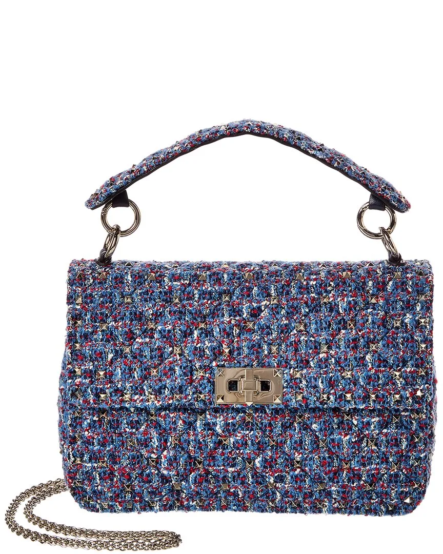 Rockstud Spike Medium Tweed Shoulder Bag by Valentino