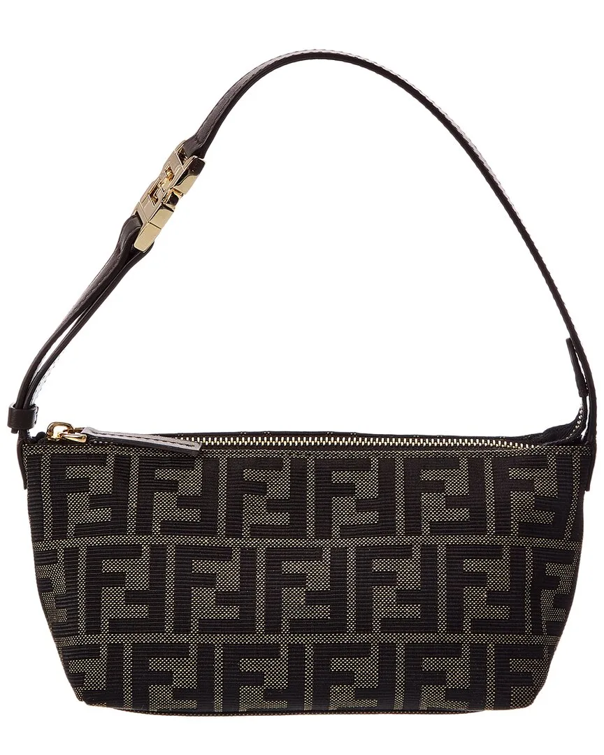 Ff Jacquard & Leather Vanity Pouch by FENDI
