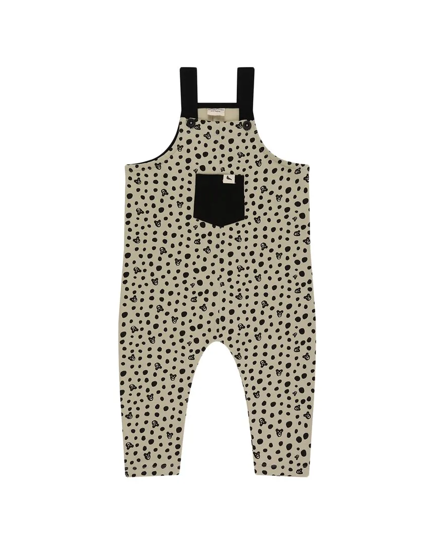 Bear Print Easy Fit Dungaree by Turtledove London