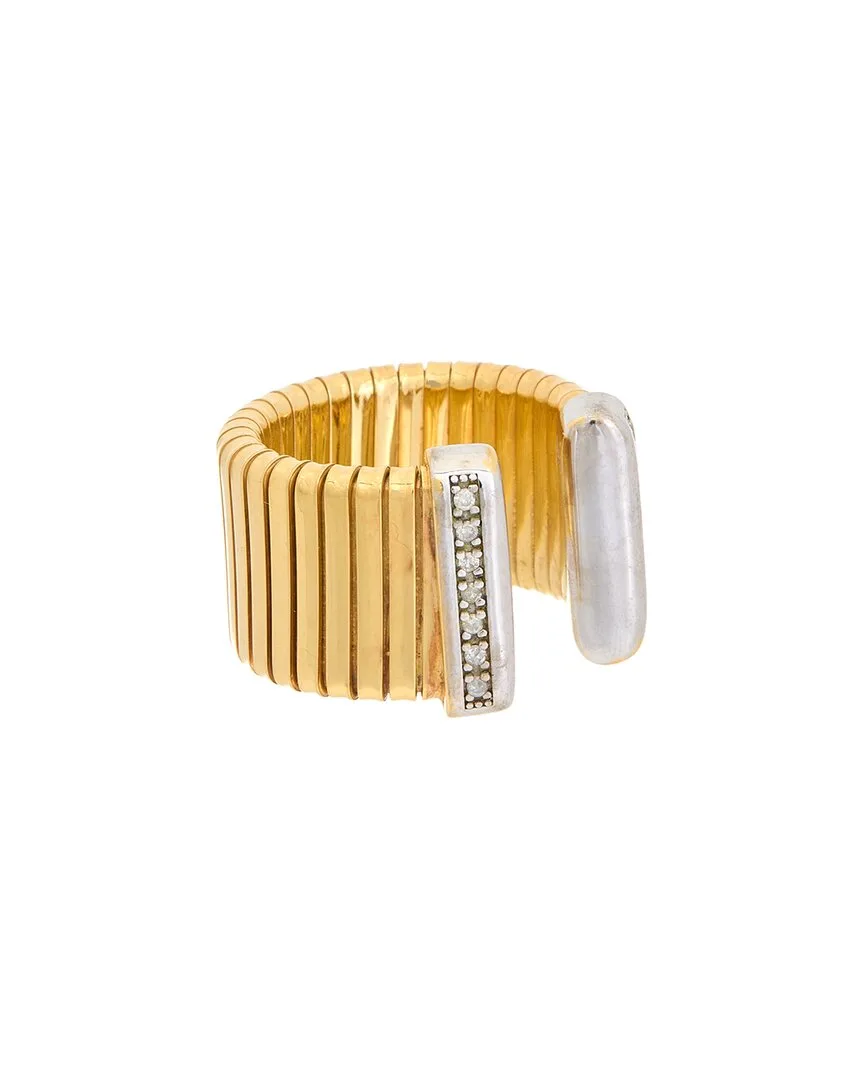18K Over Silver 0.10 ct. tw. Diamond Ring by Meshmerise