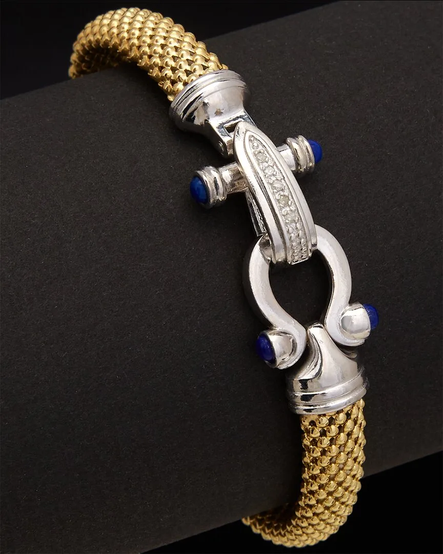 18K Over Silver 0.06 ct. tw. Diamond Bangle Bracelet by Meshmerise