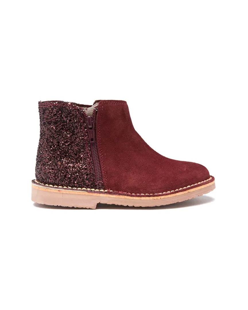 Glitter & Suede Chelsea Boot by Children Chic