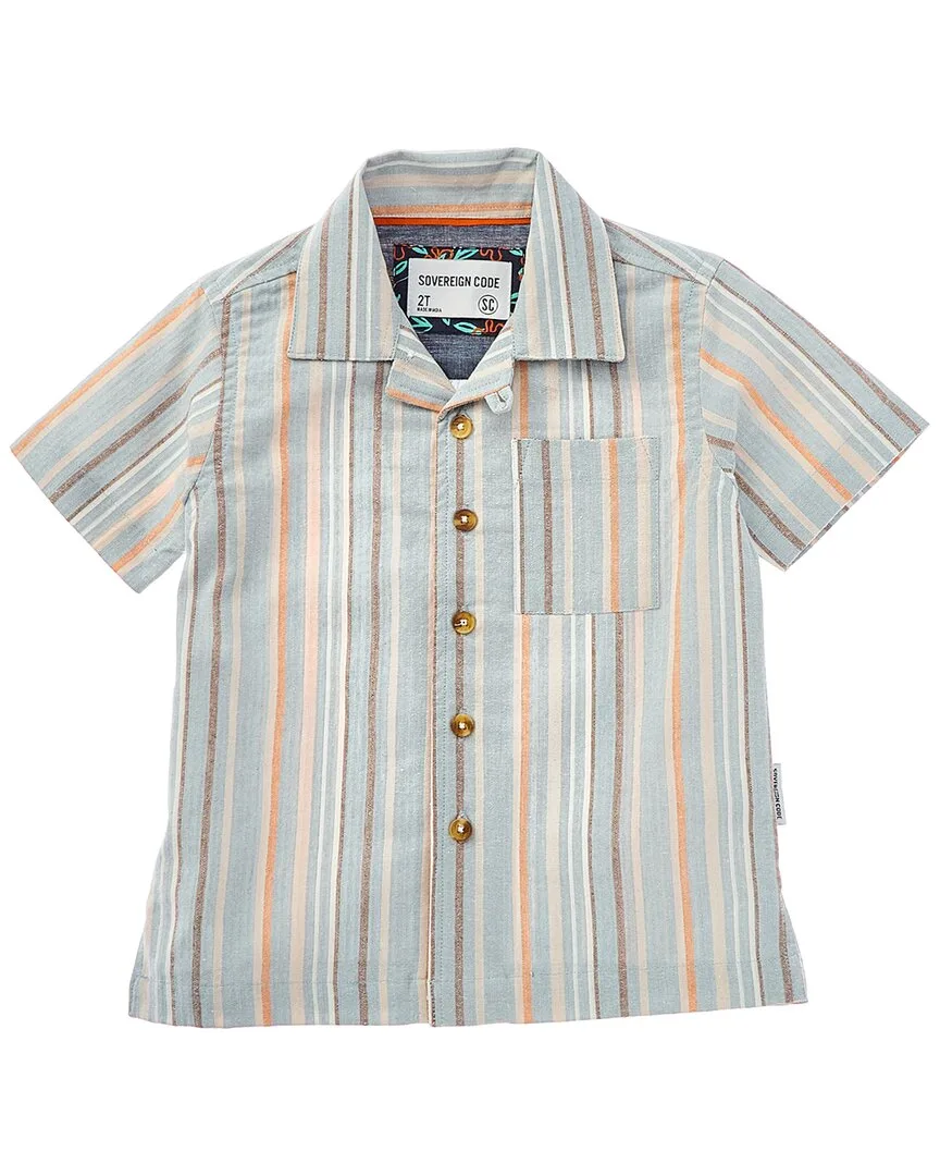 Tour Striped Seersucker Button-Down Shirt by Sovereign Code