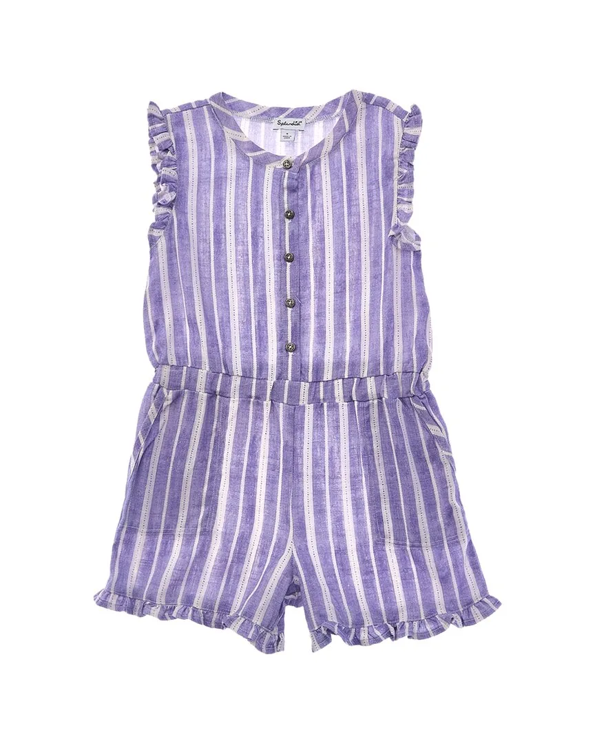 Stripe Linen-Blend Romper by Splendid
