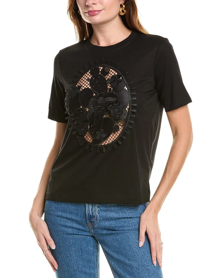 Cactus Applique T-Shirt by Oscar de la Renta