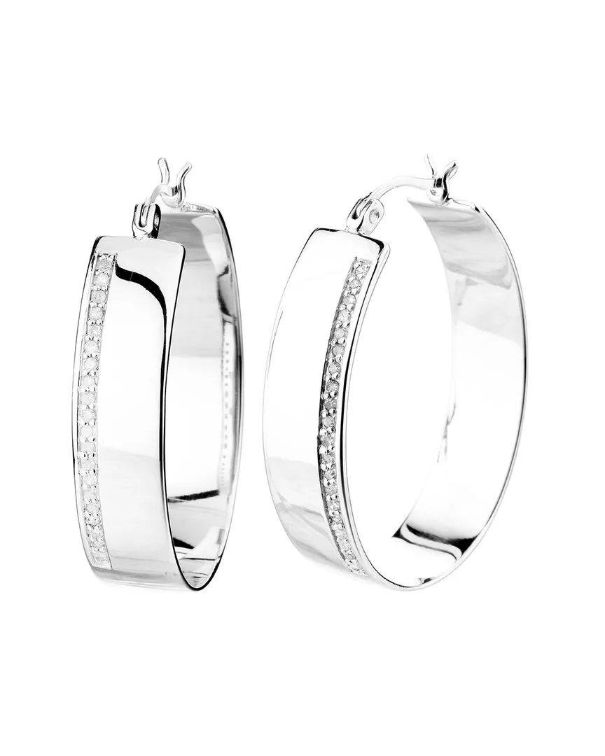 Silver 0.25 ct. tw. Diamond Hoops