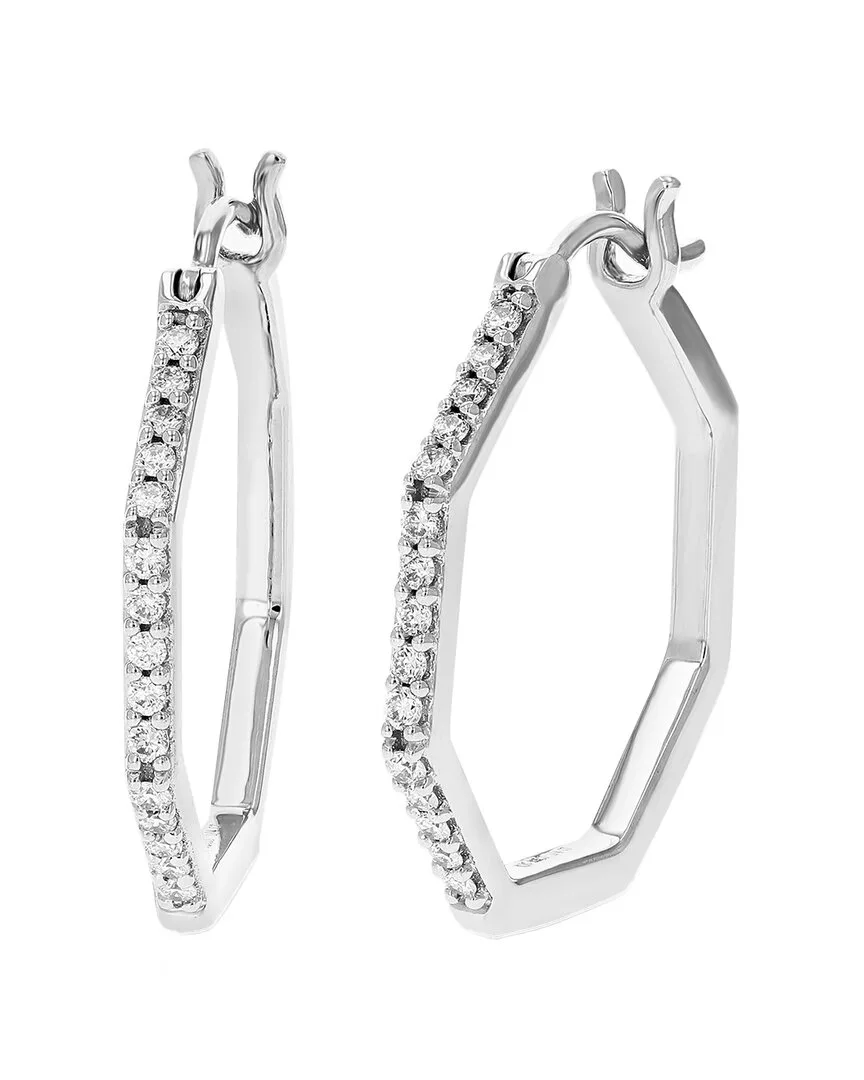 Silver 0.25 ct. tw. Lab-Grown Diamond Hoops by Amairah