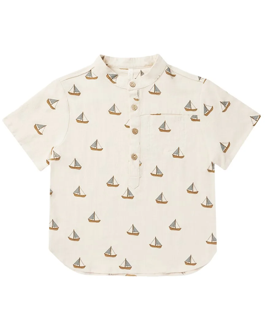 Mason Linen-Blend Shirt by Rylee & Cru