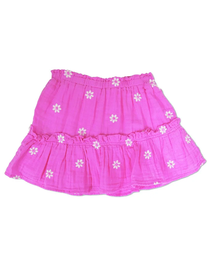 Embroidered Gauze Ruffle Skirt by Shade Critters