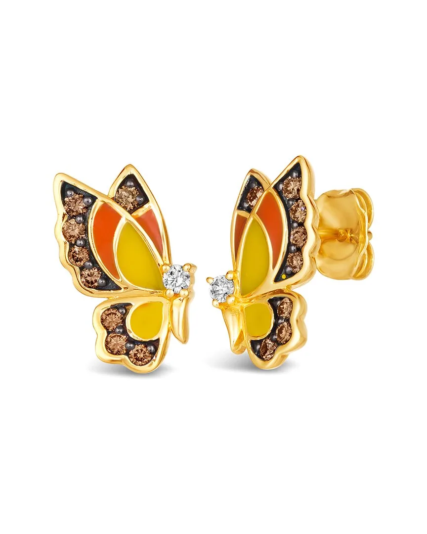 Millennial 14K 0.32 ct. tw. Diamond & Enamel Earrings by Le Vian
