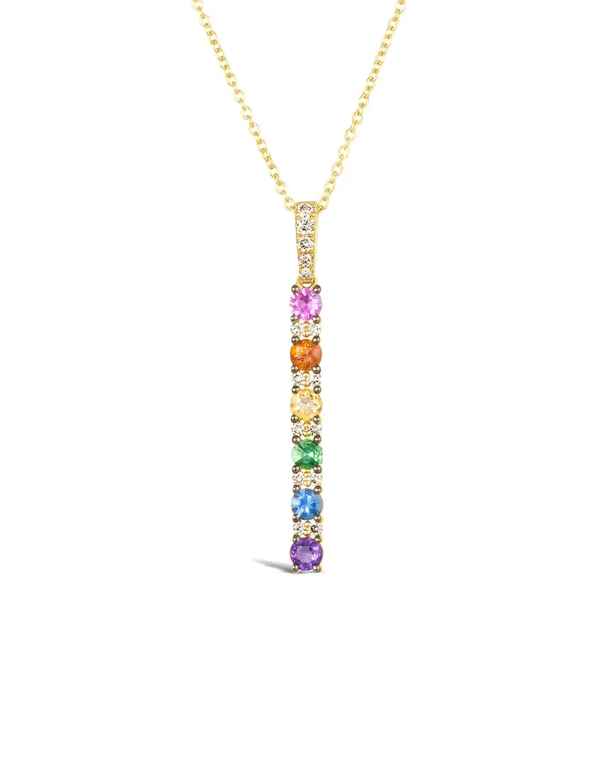 Multicolor 14K 0.71 ct. tw. Diamond & Ruby Pendant Necklace by Le Vian