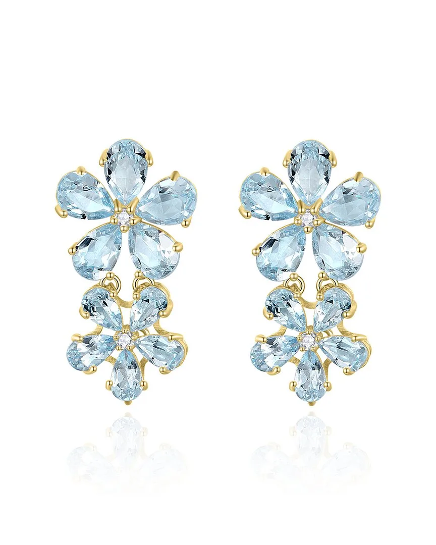Nina Zhou Jewelry 14K 5.92 ct. tw. Diamond & Aquamarine Drop Earrings