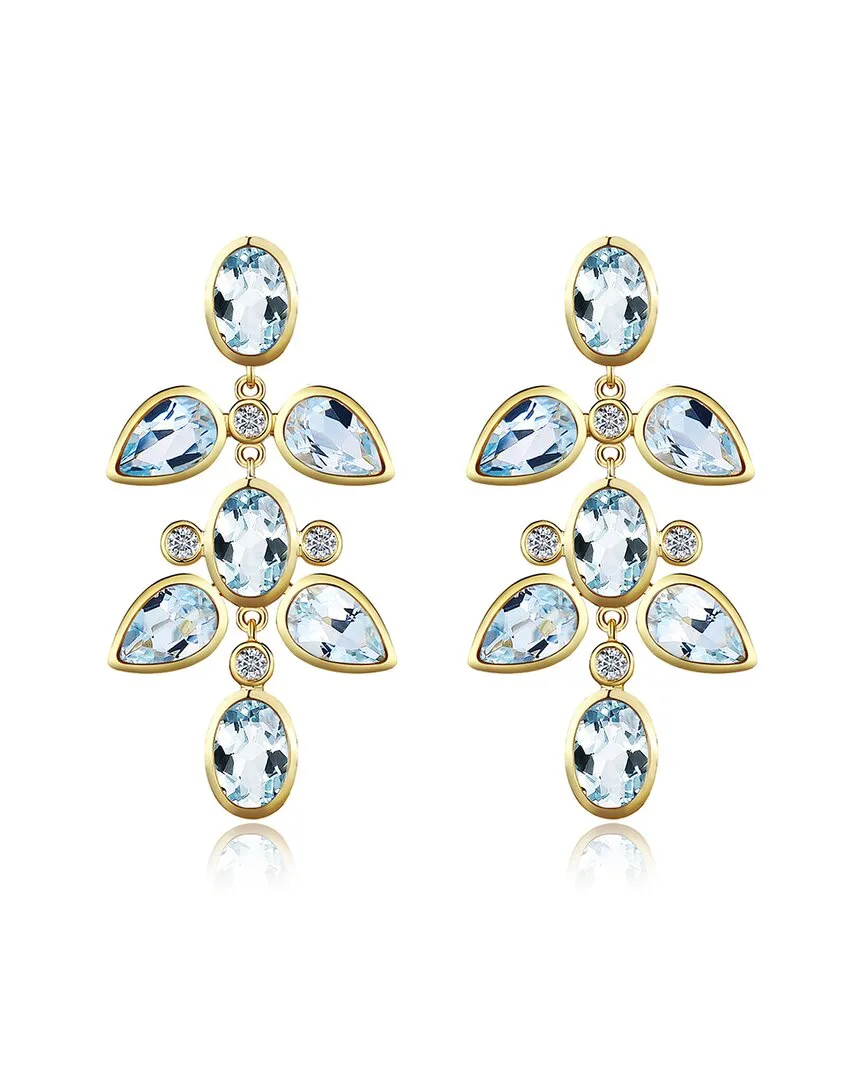 Nina Zhou Jewelry 14K 6.02 ct. tw. Diamond & Aquamarine Drop Earrings
