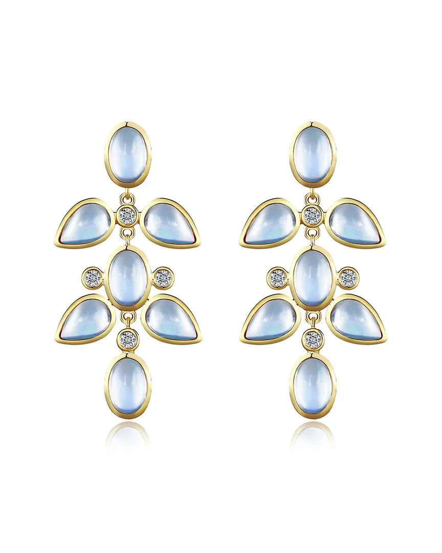 Nina Zhou Jewelry 14K 5.92 ct. tw. Diamond & Moonstone Drop Earrings by Nina