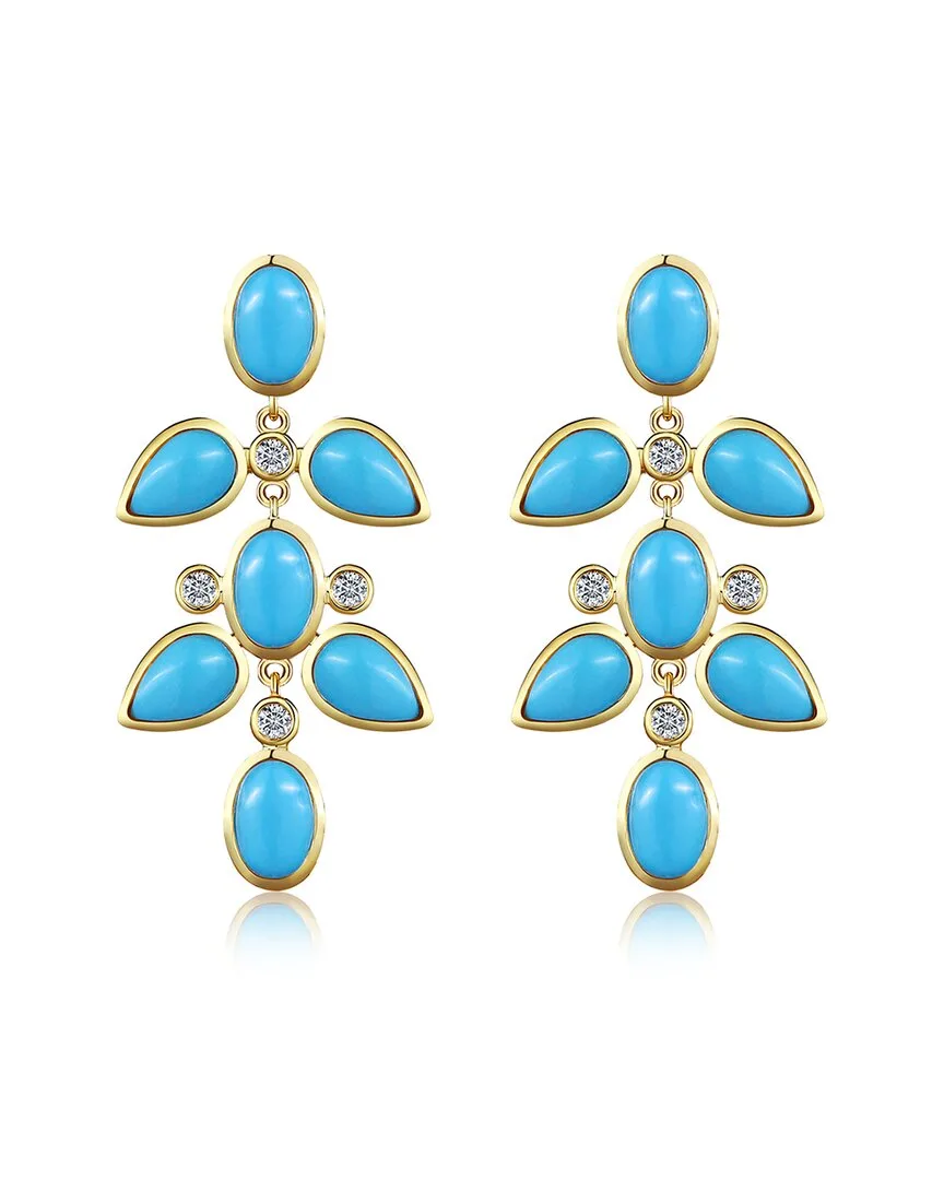 Nina Zhou Jewelry 14K 5.92 ct. tw. Diamond & Turquoise Drop Earrings by Nina