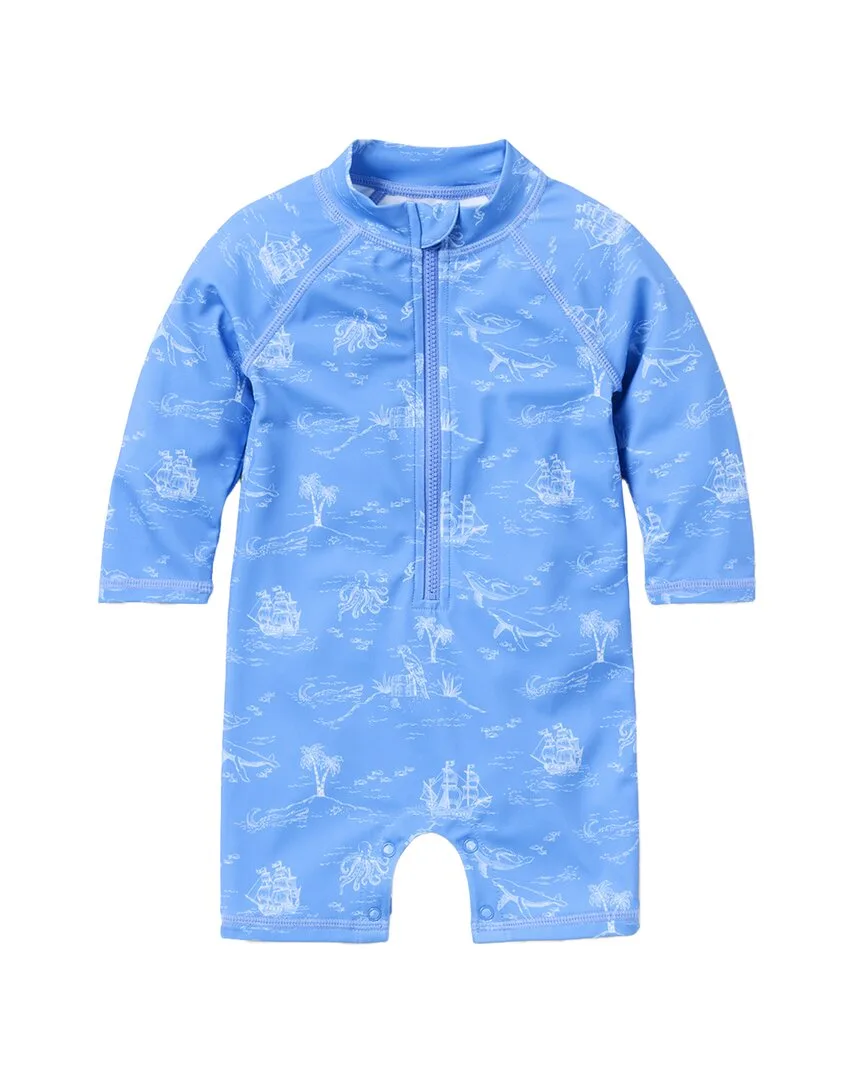 Recycled Nautical Toile Rashguard Swimsuit by Janie and Jack