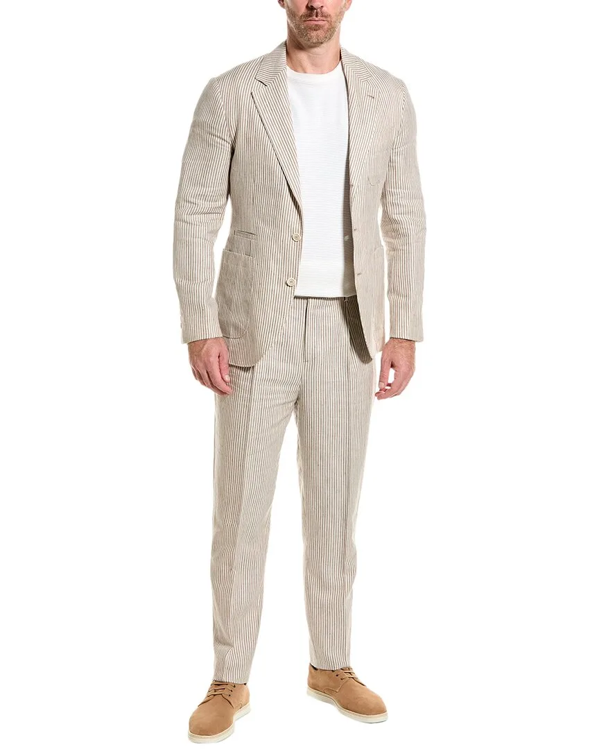 2Pc Linen & Wool-Blend Suit by Brunello Cucinelli