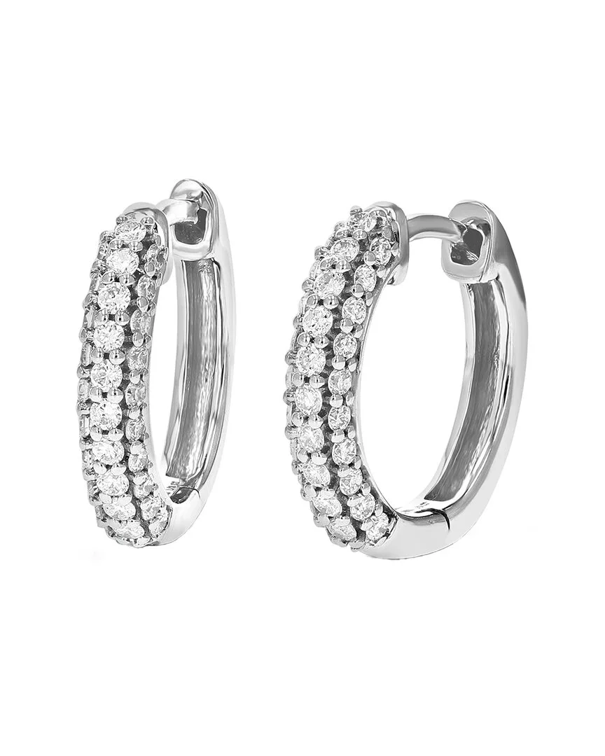 Silver 0.50 ct. tw. Lab-Grown Diamond Hoops by Amairah