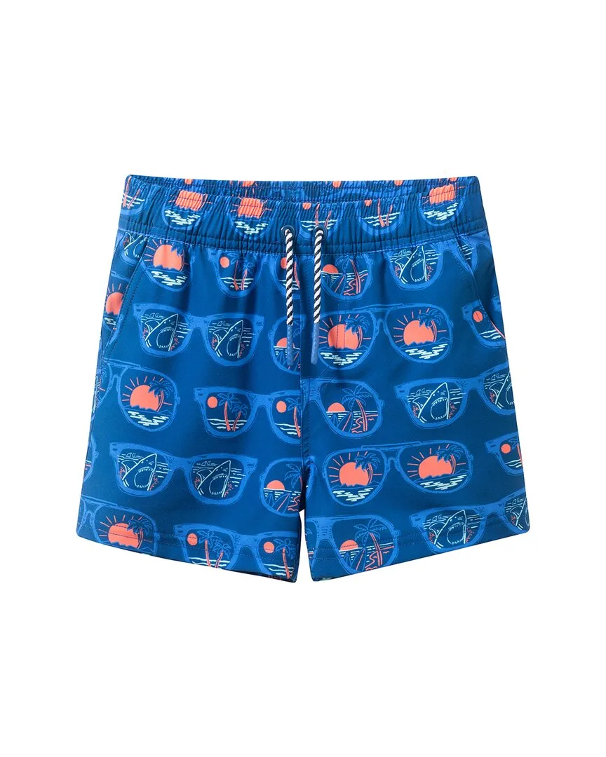 Navy Sunglasses Swim Trunk by Andy & Evan