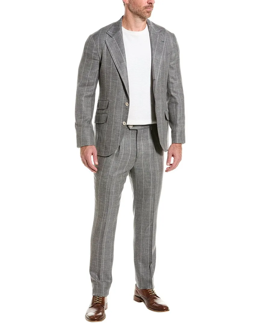 2Pc Wool, Linen, & Silk-Blend Suit