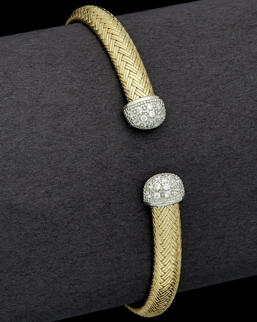 18K Over Silver 0.30 ct. tw. Diamond Bangle by Meshmerise