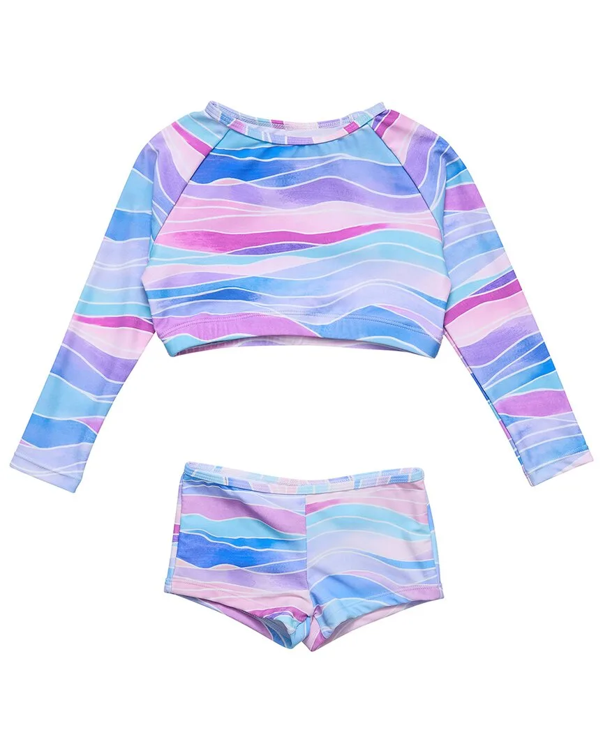 Water Hues Crop Rash Top Set by Snapper Rock