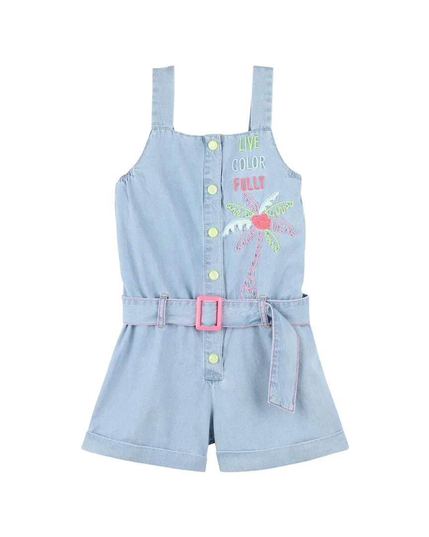 Denim Embroidered One-Piece by Billieblush