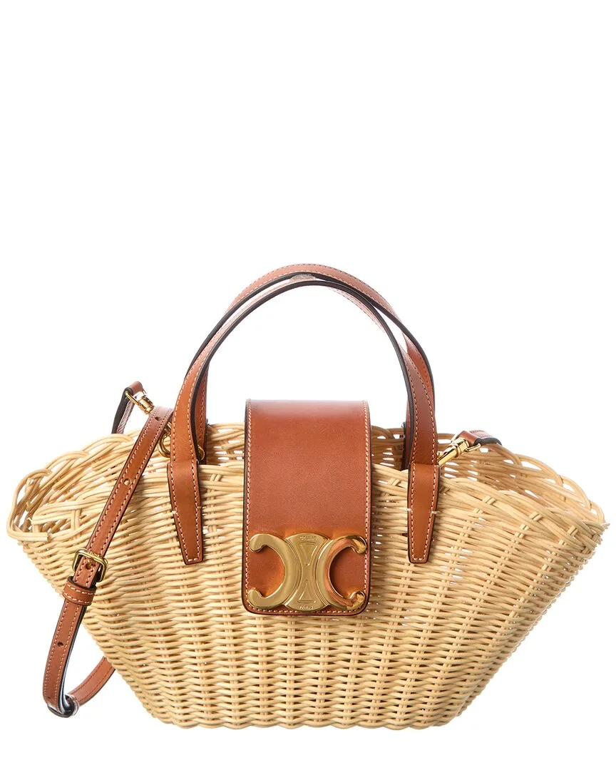 Teen Couffin Wicker & Leather Tote (authentic Pre-Loved)
