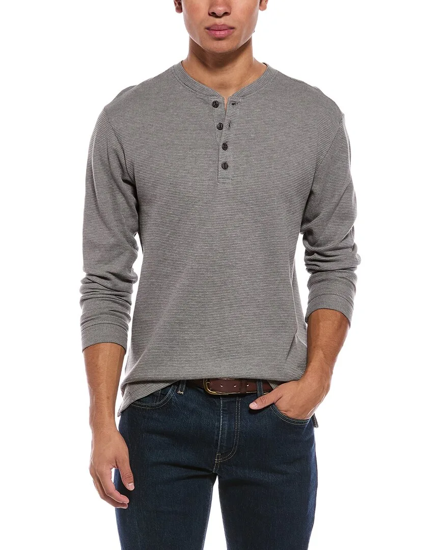 Variegated Microstripe Waffle Henley