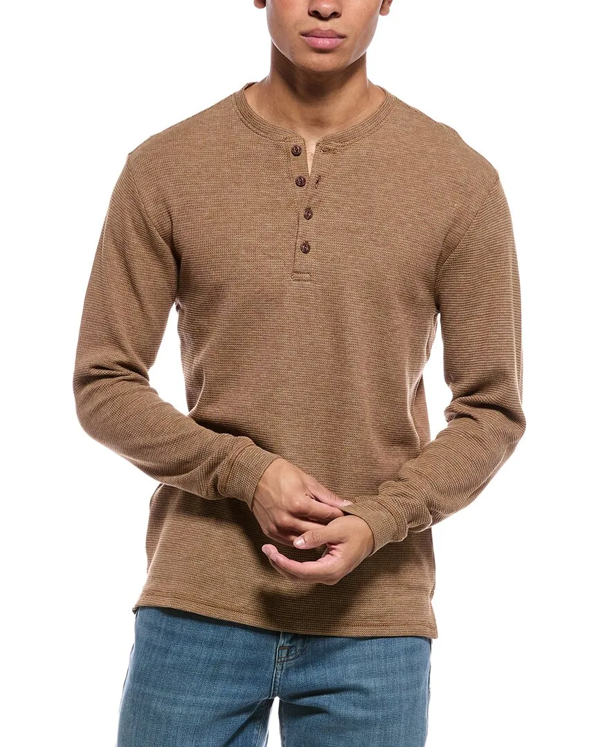 Variegated Microstripe Waffle Henley