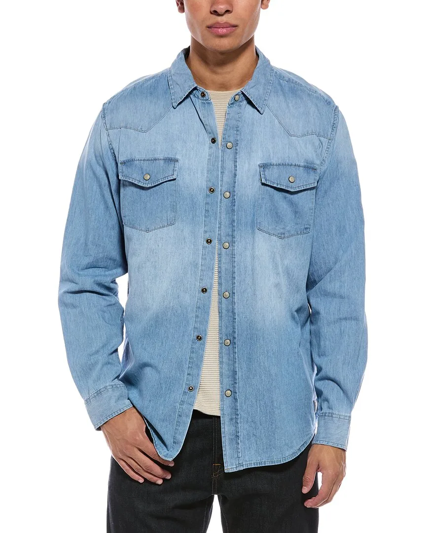 Western Ombre Solid Denim Shirt by Weatherproof Vintage