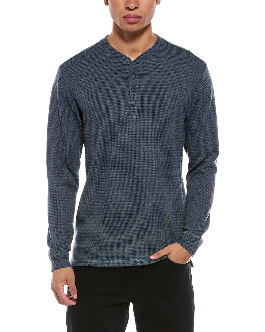 Variegated Microstripe Waffle Henley