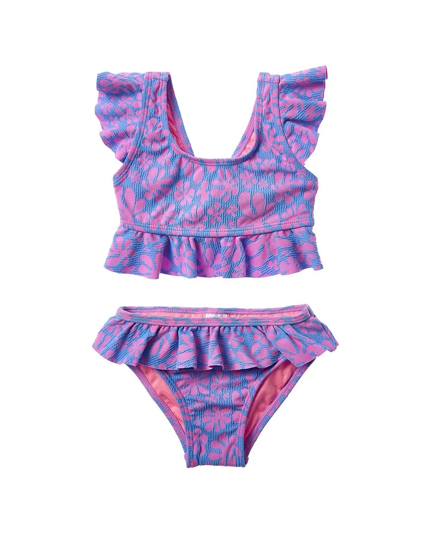 2Pc Ruffle Sleeve Bralette & Ruffle Bottom Set by Beach Lingo