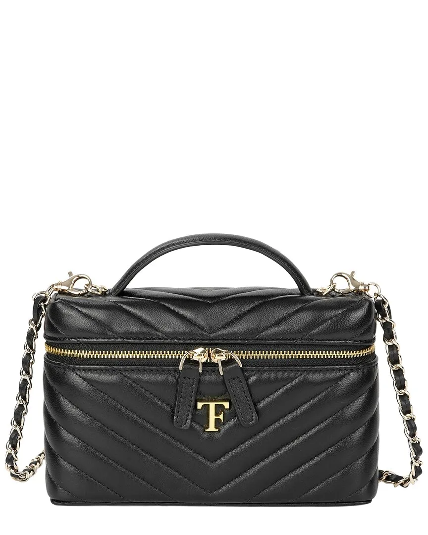 Quilted Leather Vanity Crossbody Bag by Tiffany & Fred Paris