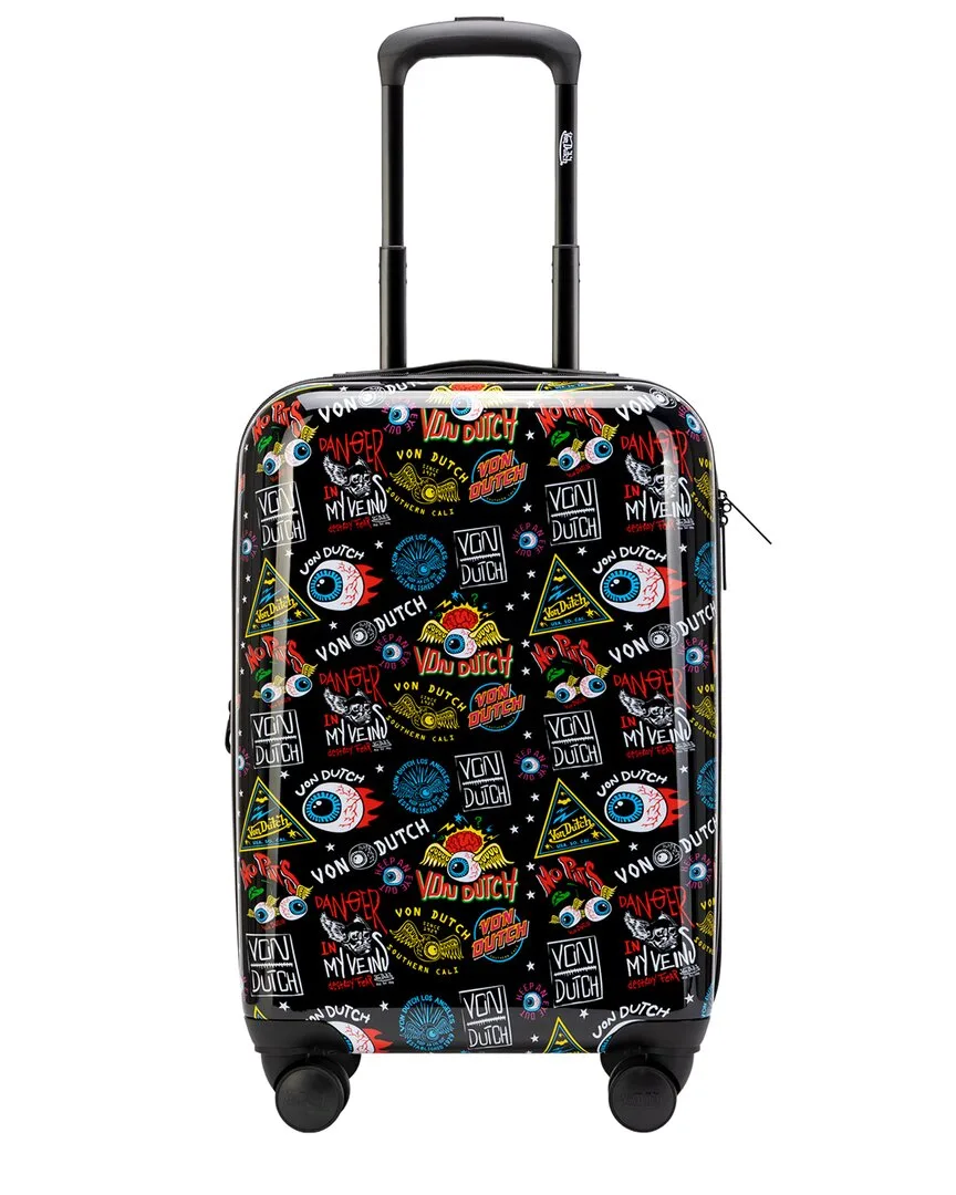 Jax Black 20In Expandable Hardside Spinner Carry-On Suitcase by Von Dutch