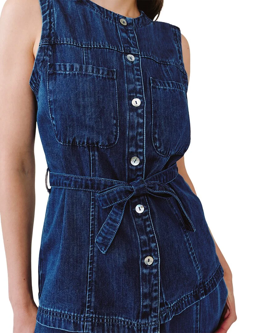 Seamed Belted Vest by Bella Dahl