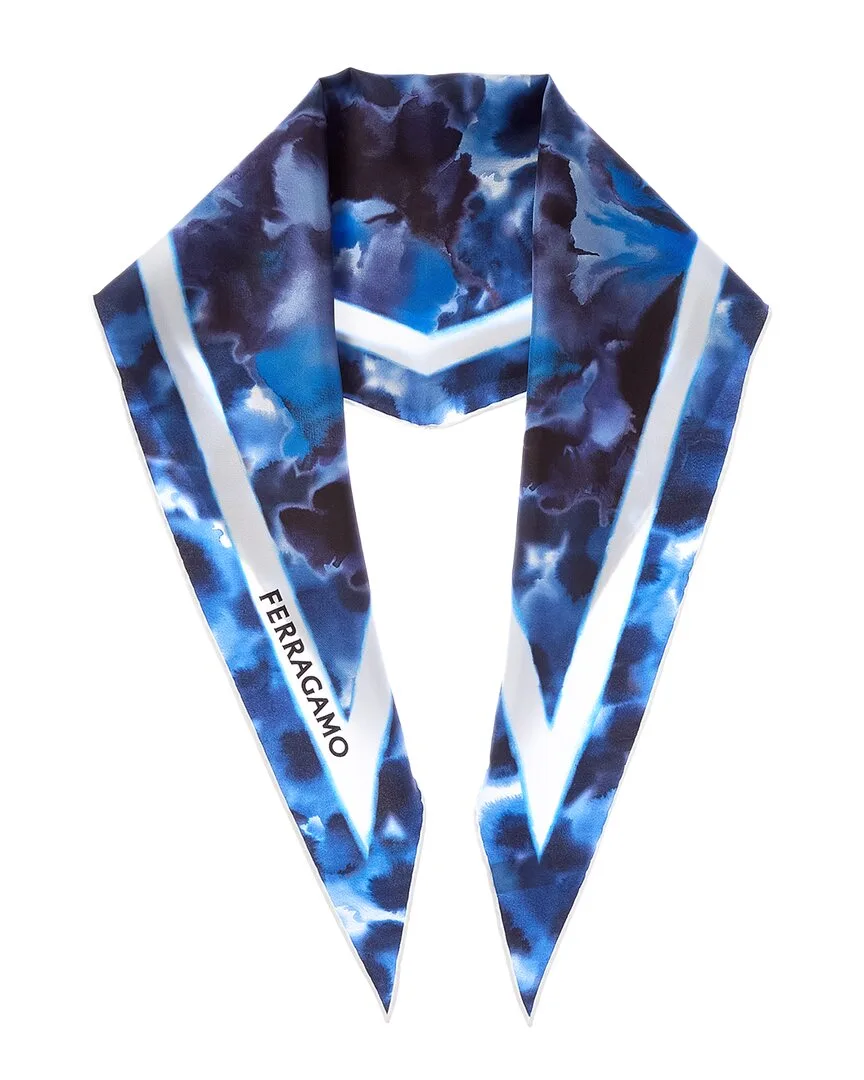 Carnation Print Silk Scarf by Ferragamo