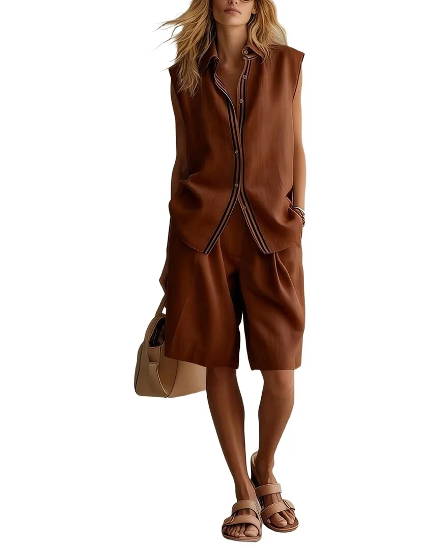 Linen Top & Short Set by Olivia Taylor