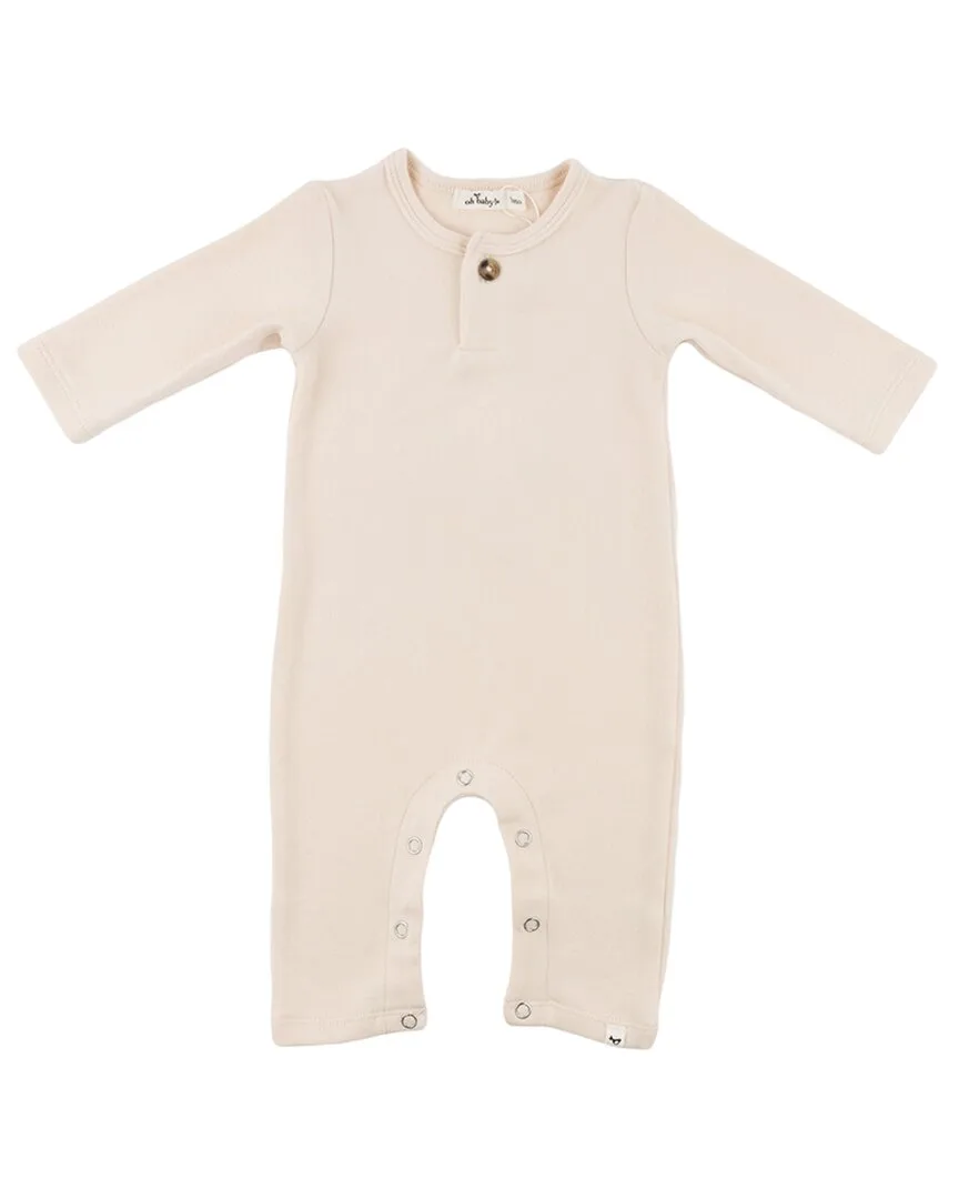 Mini Stripe One Button Long Romper by Oh Baby