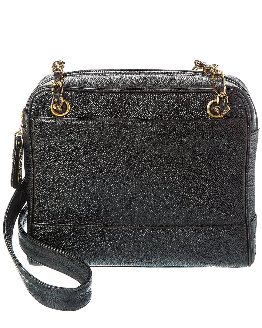 Black Caviar Golden Cross Shoulder Bag (authentic Pre-Loved) by CHANEL