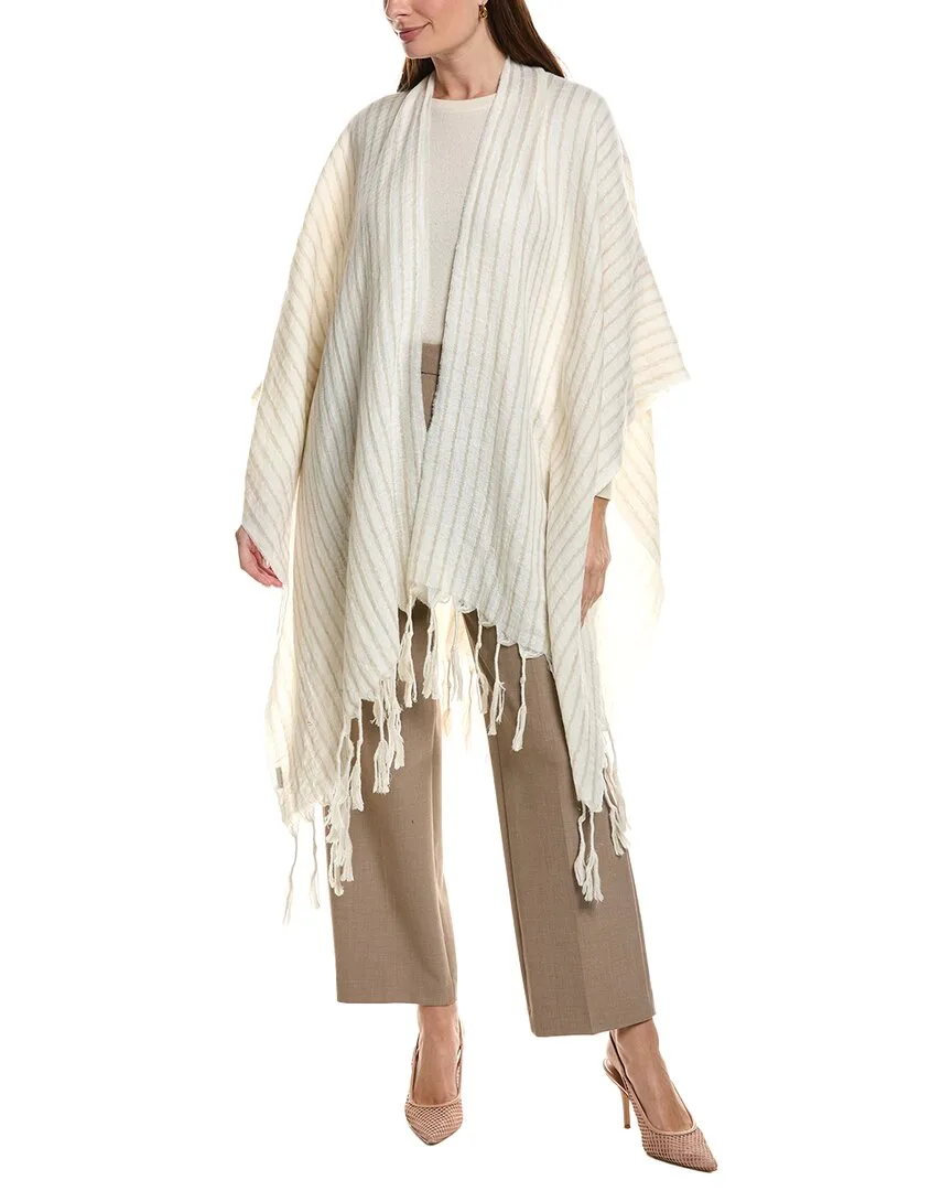 Wool & Linen-Blend Poncho by Brunello Cucinelli