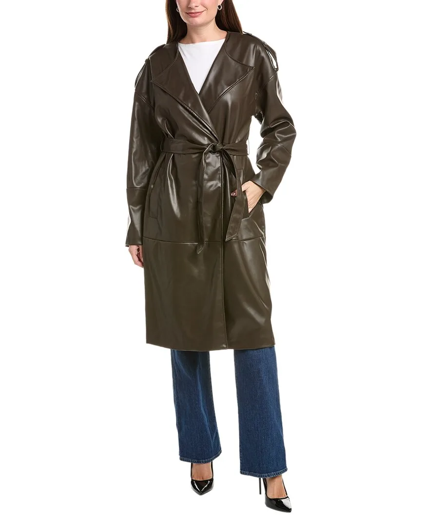 Vegan-Leather Trench Coat by Nvlt