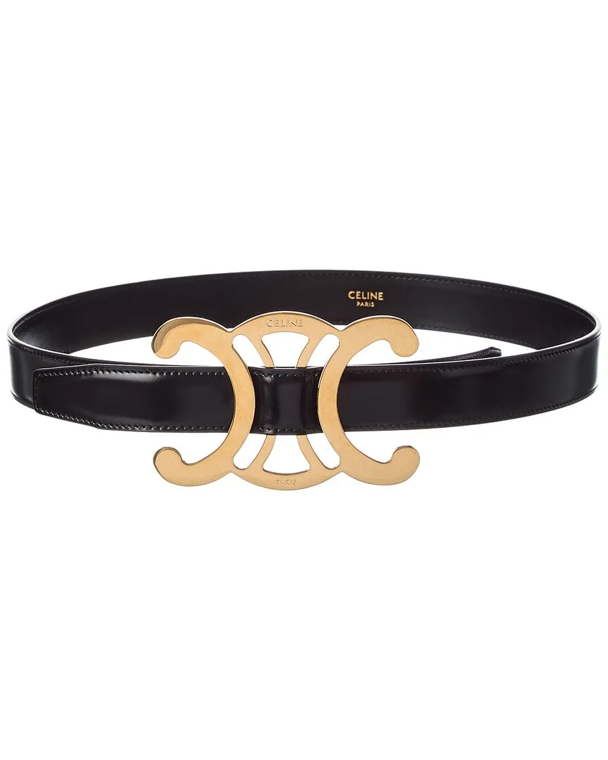 Triomphe Core Leather Belt by Celine