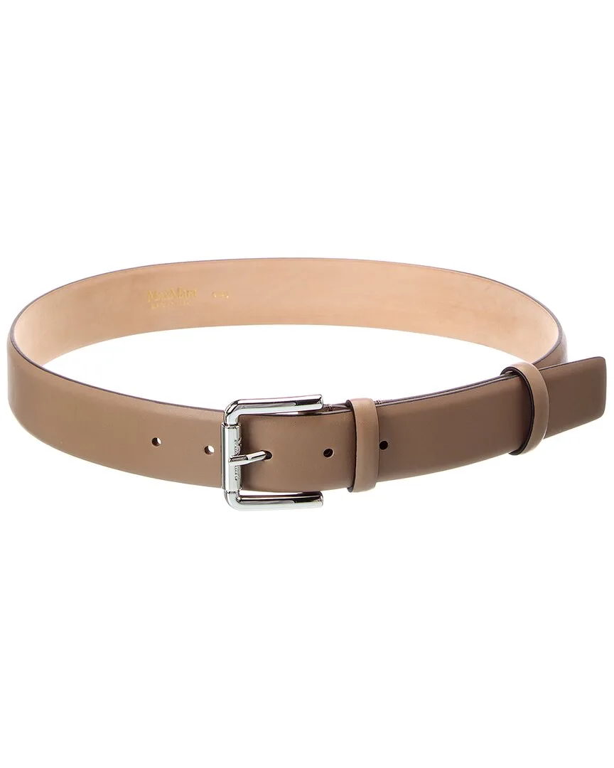 New Buckle35 Leather Belt by Max Mara
