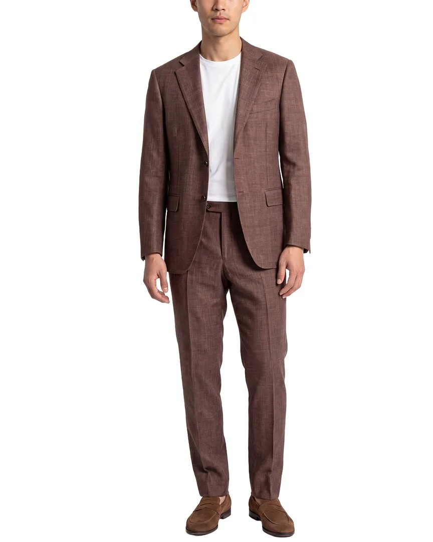 2Pc Wool, Silk, & Linen-Blend Suit by Canali