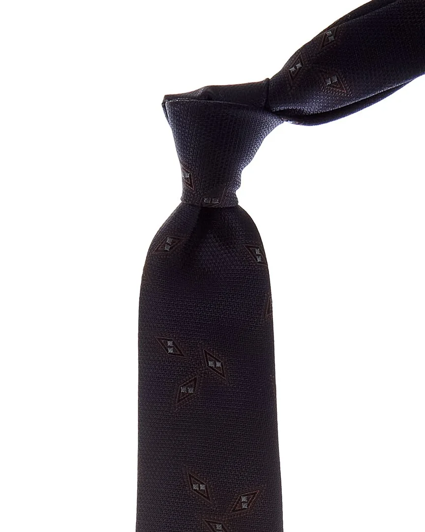 Navy Diamonds Silk Tie by Canali