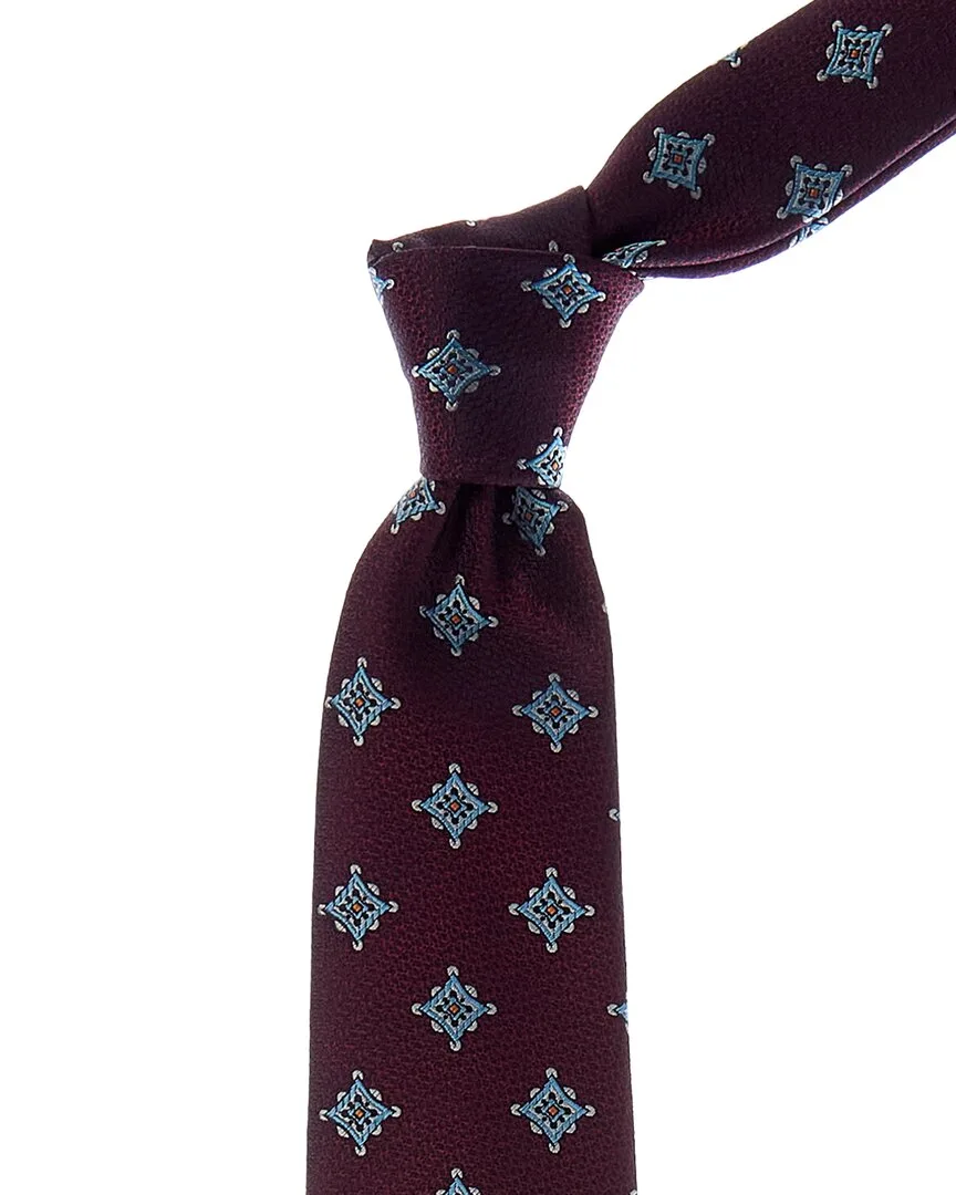 Burgundy Medallion Silk Tie by Canali